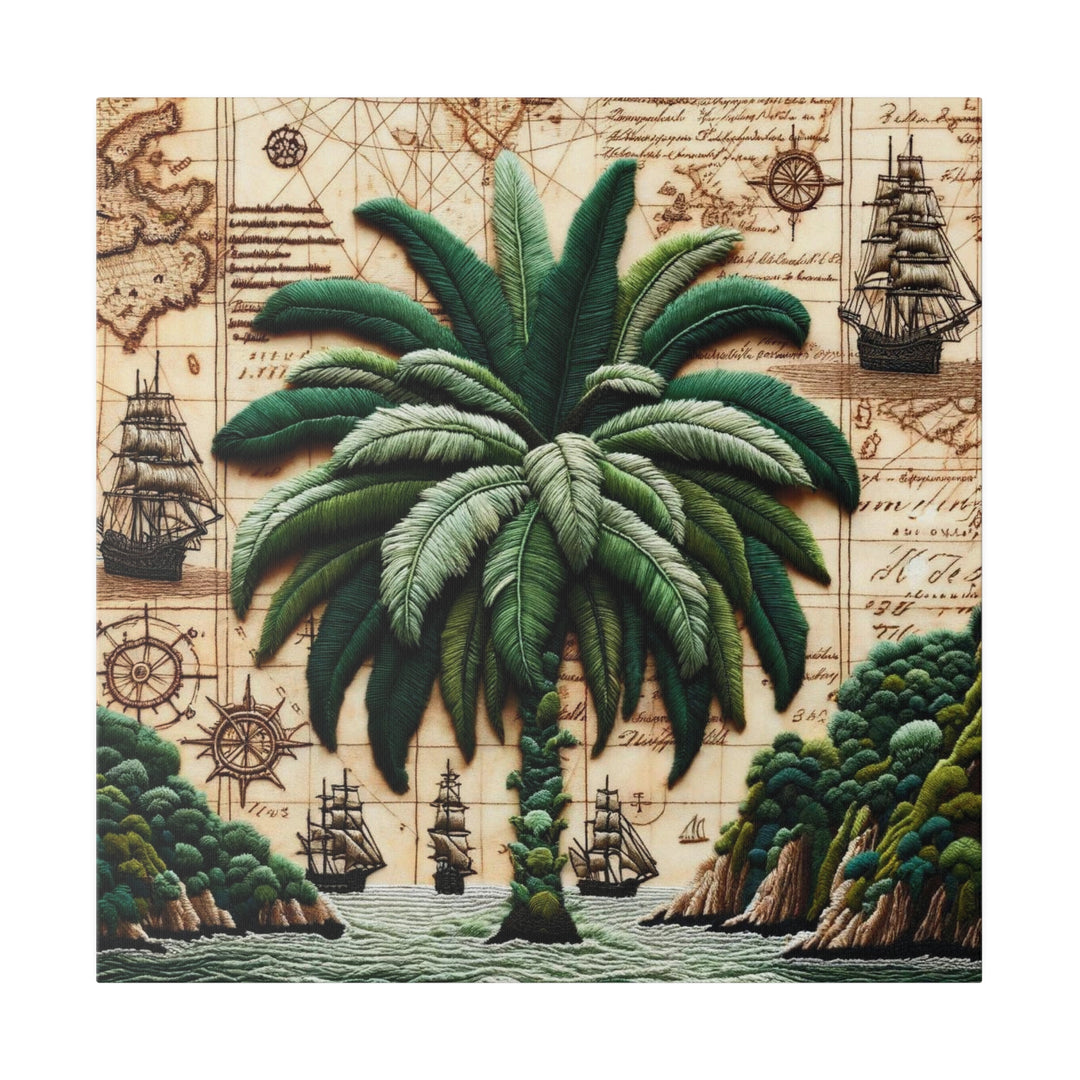 Tropical Palm Tree: A Journey Through Time Canvas, Stretched, 0.75"