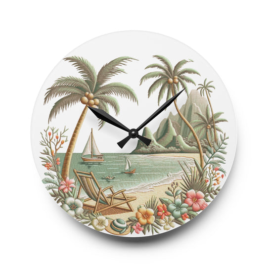 Island-Inspired Elegance Wall Clock