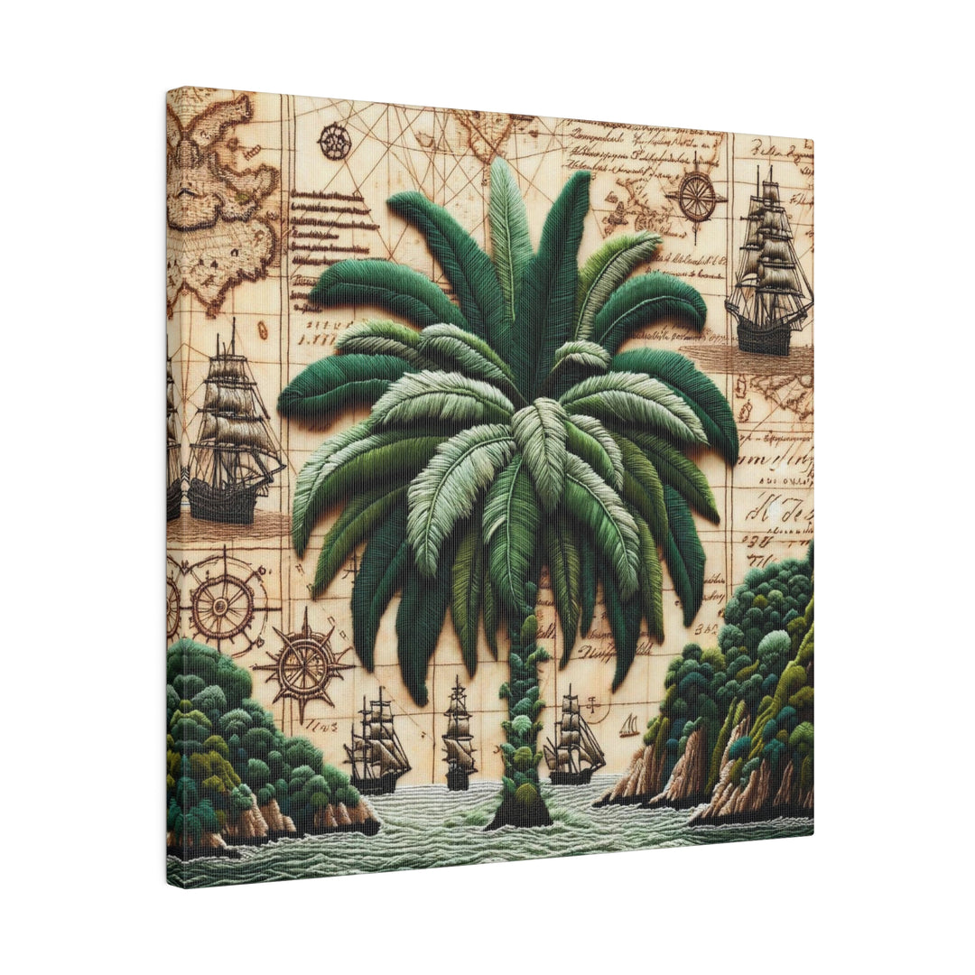 Tropical Palm Tree: A Journey Through Time Canvas, Stretched, 0.75"