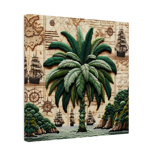 Tropical Palm Tree: A Journey Through Time Canvas, Stretched, 0.75"