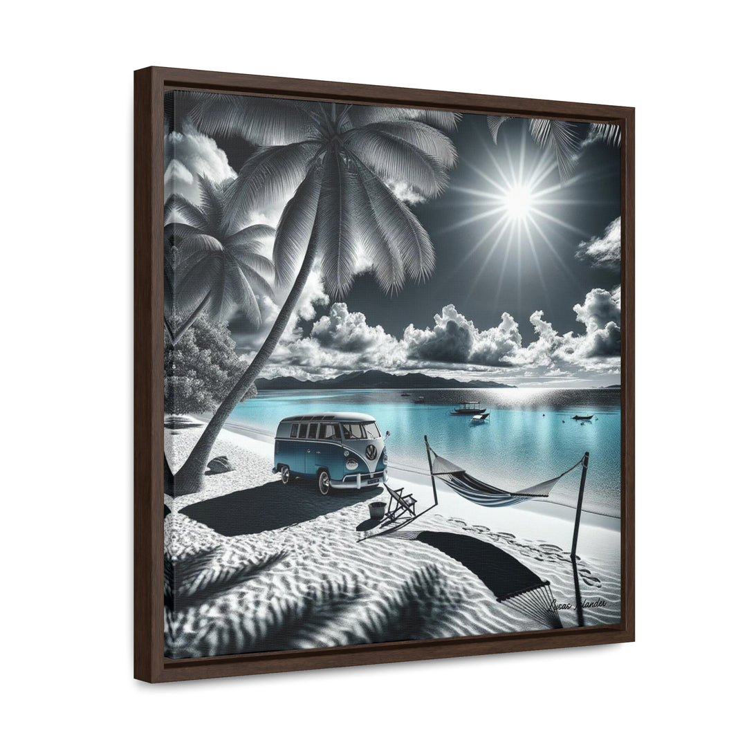 Experience Coastal Tranquility with Our Vibrant Canvas Print | Lucas Islander Canvas Wraps, Square Frame