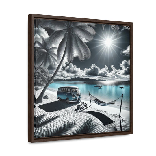 Experience Coastal Tranquility with Our Vibrant Canvas Print | Lucas Islander Canvas Wraps, Square Frame
