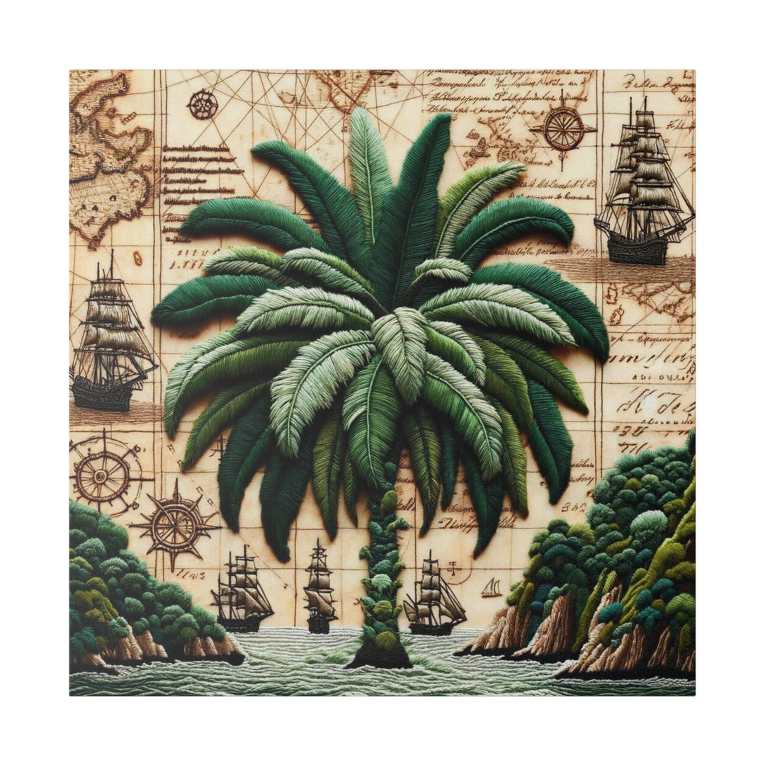 Tropical Palm Tree: A Journey Through Time Canvas, Stretched, 0.75"