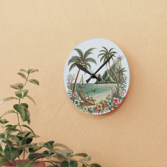 Island-Inspired Elegance Wall Clock