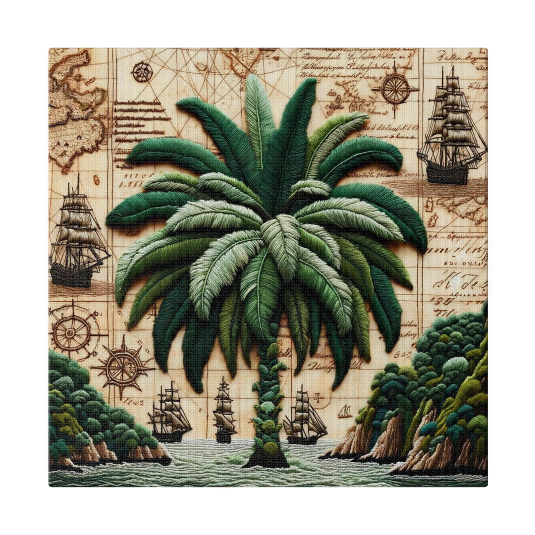 Tropical Palm Tree: A Journey Through Time Canvas, Stretched, 0.75"