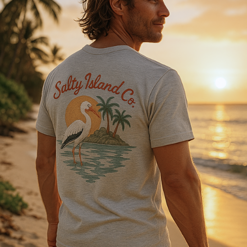 Salty Island Co. Heron at Sunset Tee